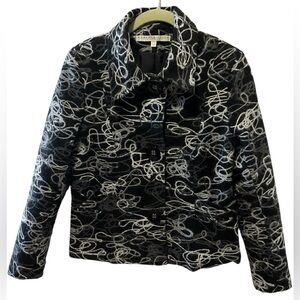 ROBERT KITCHEN Wool Blend Black and White Patterned Jacket size S